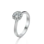 Pierścionek białe złoto z diamentami